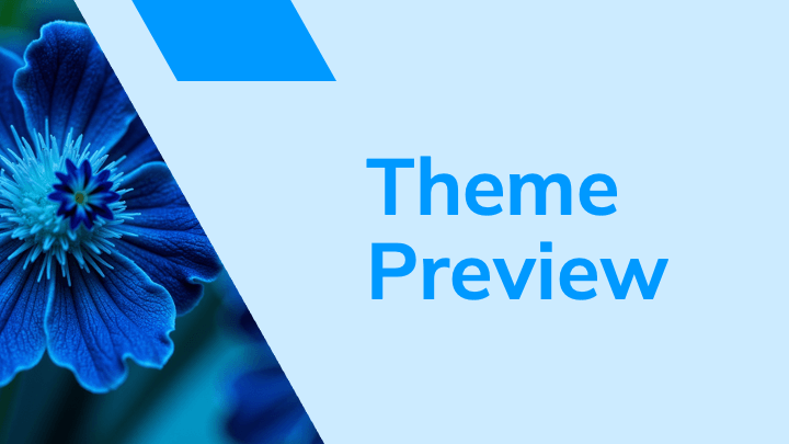 Bright blue diagonal geometric shapes with nature photography